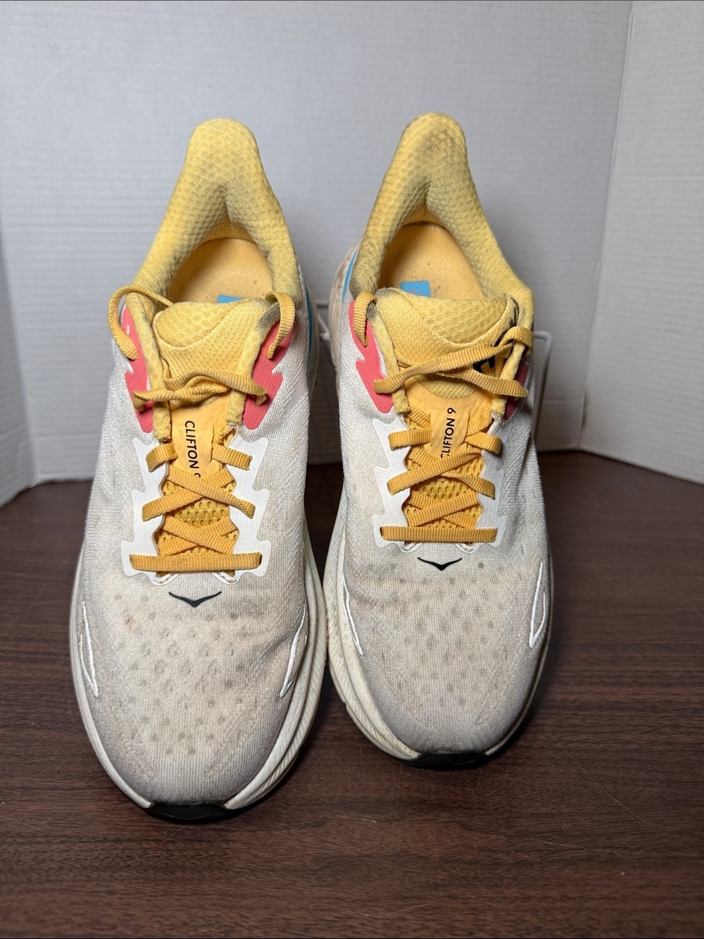 Hoka Clifton 9 'Blanc de Blanc/Swim Day' Women's Running Shoes Size 8.5B - Picture 4 of 14